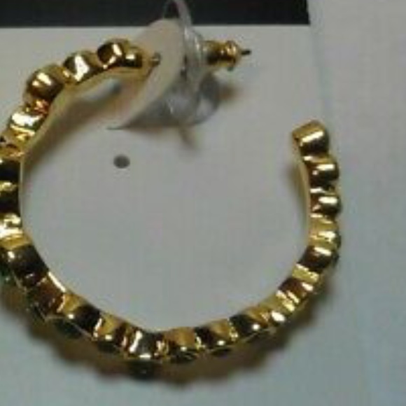 10021 Kara Ross Gold & Blue Crystal Earrings - Picture 3 of 6